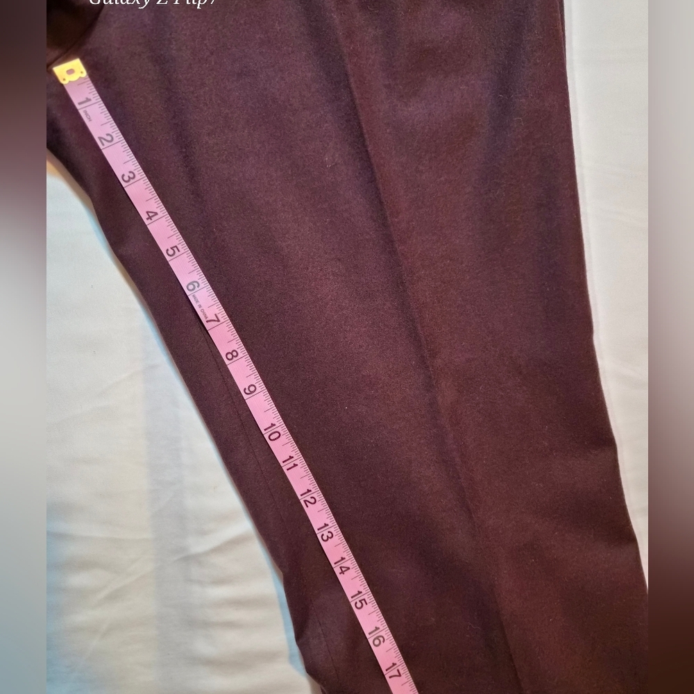 ​Talbots Petites Windsor Straight Leg Pants - Deep Burgundy Plum - Size 14P - Picture 10 of 11